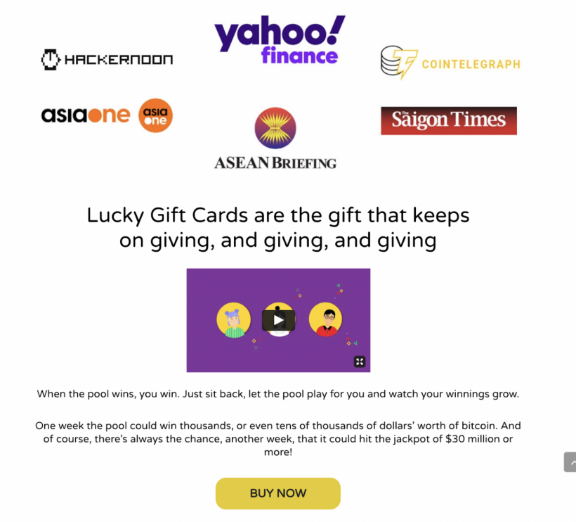 Lucky Gift Cards website