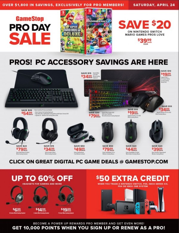 GameStop Pro Day Sale Drops Exclusive Deals for its Pro Members Tech