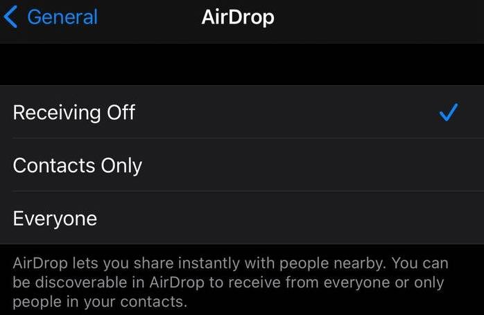 AirDrop Settings
