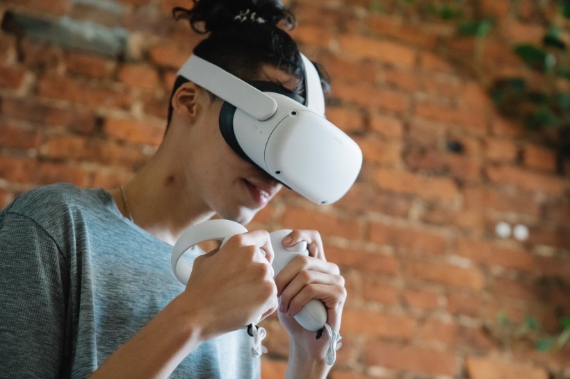 Boy Wearing a VR Headset