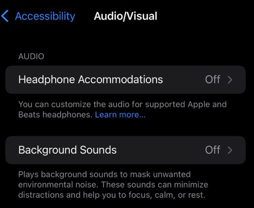 iOS 15 Background Sounds