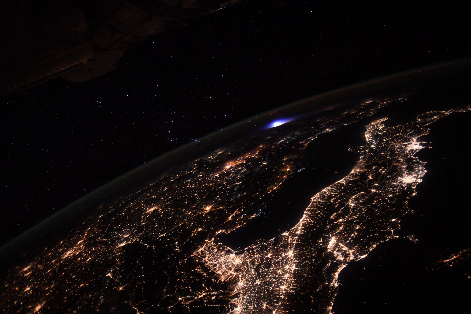 Rare Lightning Flash Captured From Space