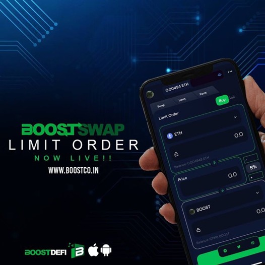 BoostSwap's Highly Anticipated Free Limit Order Feature Is Live On The Boost DeFi App