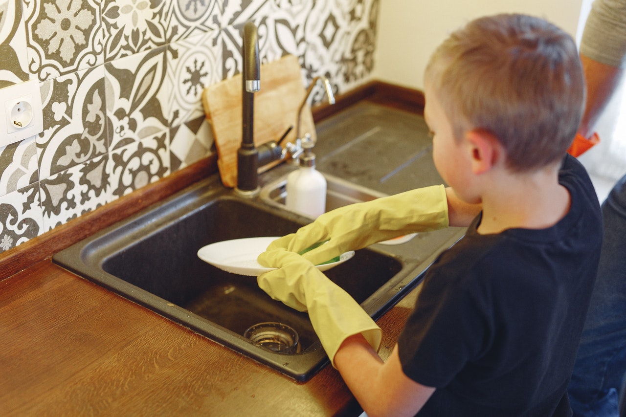 Boy Doing Household Chores