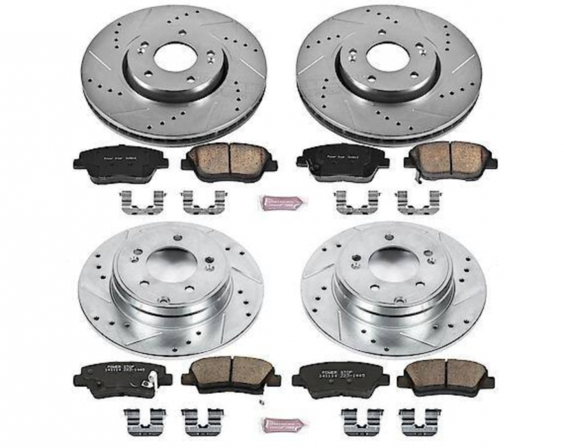 Advance Auto Parts Power Stop Z23 Daily Driver Carbon-Fiber Ceramic Brake Pad and Drilled & Slotted Rotor Kit