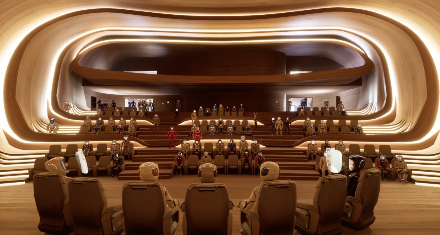 Mytaverse's enhanced amphitheater for large scale meetings in the metaverse 