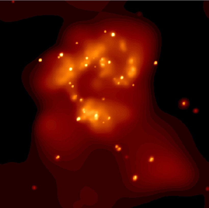 Galactic Collision in Constelation Corvus