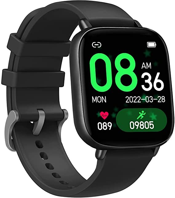FITVII Fitness Tracker with Heart Rate and Blood Pressure Monitor, IP68 Waterproof Smart Watch Activity Step Tracker with 1.7'' Color Screen, Sleep Monitor Calories Counter Pedometer for Women Men