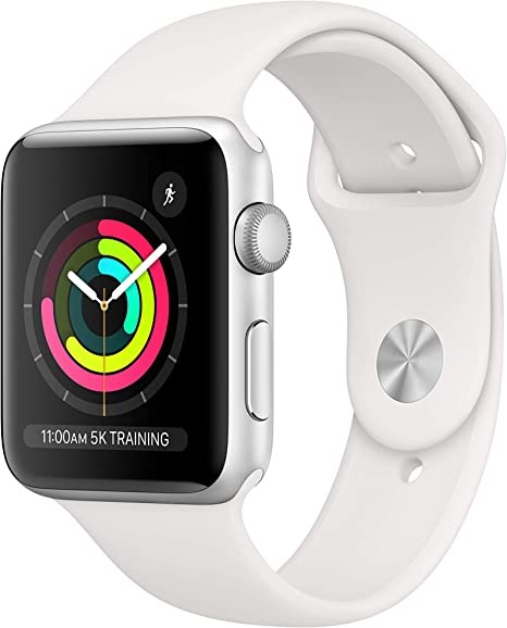 Apple Watch Series 3 [GPS 42mm] Smart Watch w/ Silver Aluminum Case & White Sport Band. Fitness & Activity Tracker, Heart Rate Monitor, Retina Display, Water Resistant