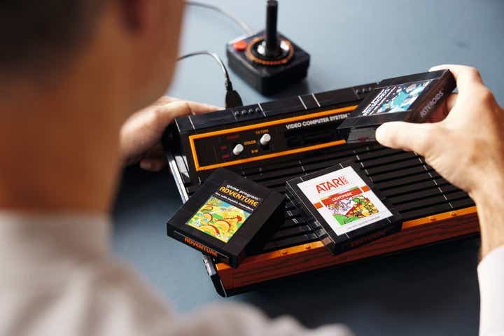 The Atari 2600 Lego comes equipped with a trio of classic video games, including Adventure, Centipede, and Asteroids. 