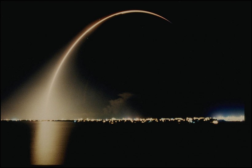 Spectacular View Of A Night Launch Of An Atlas Rocket From The Kennedy Space Ce
