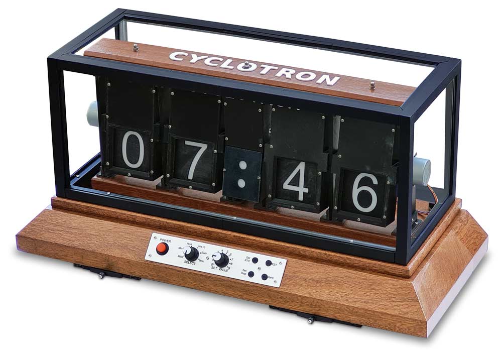Hacksmith Makes Vintage Cyclotron Clock that Takes the Digital Concept from a 1900s Desk Flip Calendar