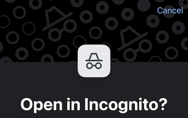 Google Chrome for iOS Incognito Links