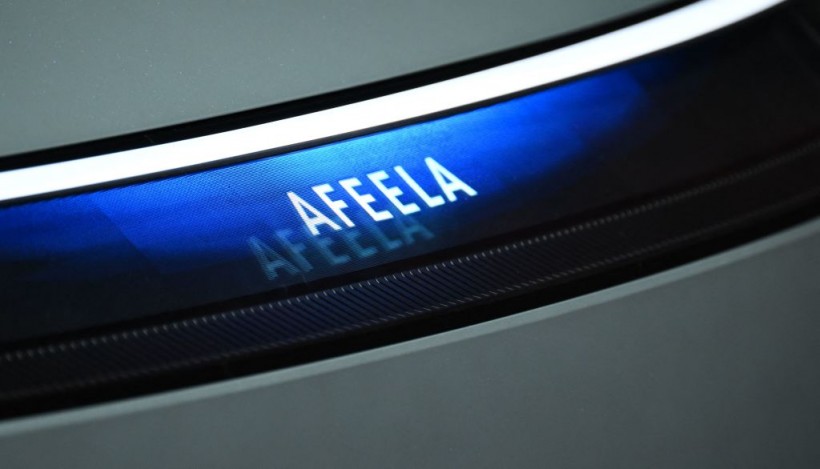 Detail of the logo of the Afeela prototype by Sony Honda Mobility during the Consumer Electronics Show (CES) in Las Vegas, Nevada, on January 4, 2023.