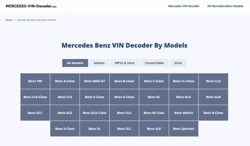 Mercedes-VIN-Decoder