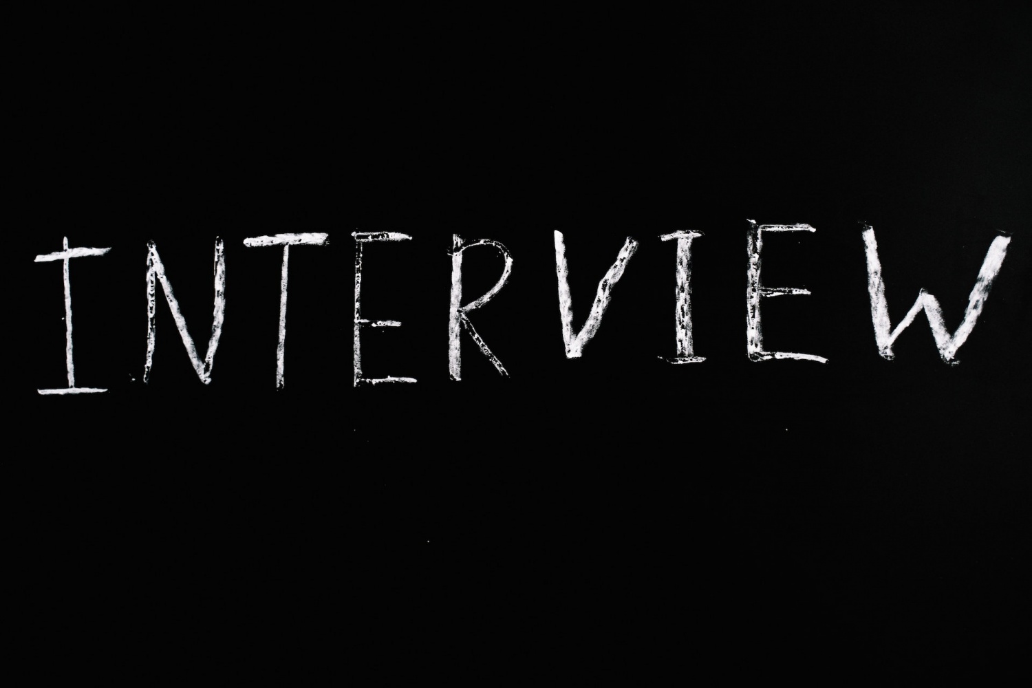 A Word Interview on Black Background