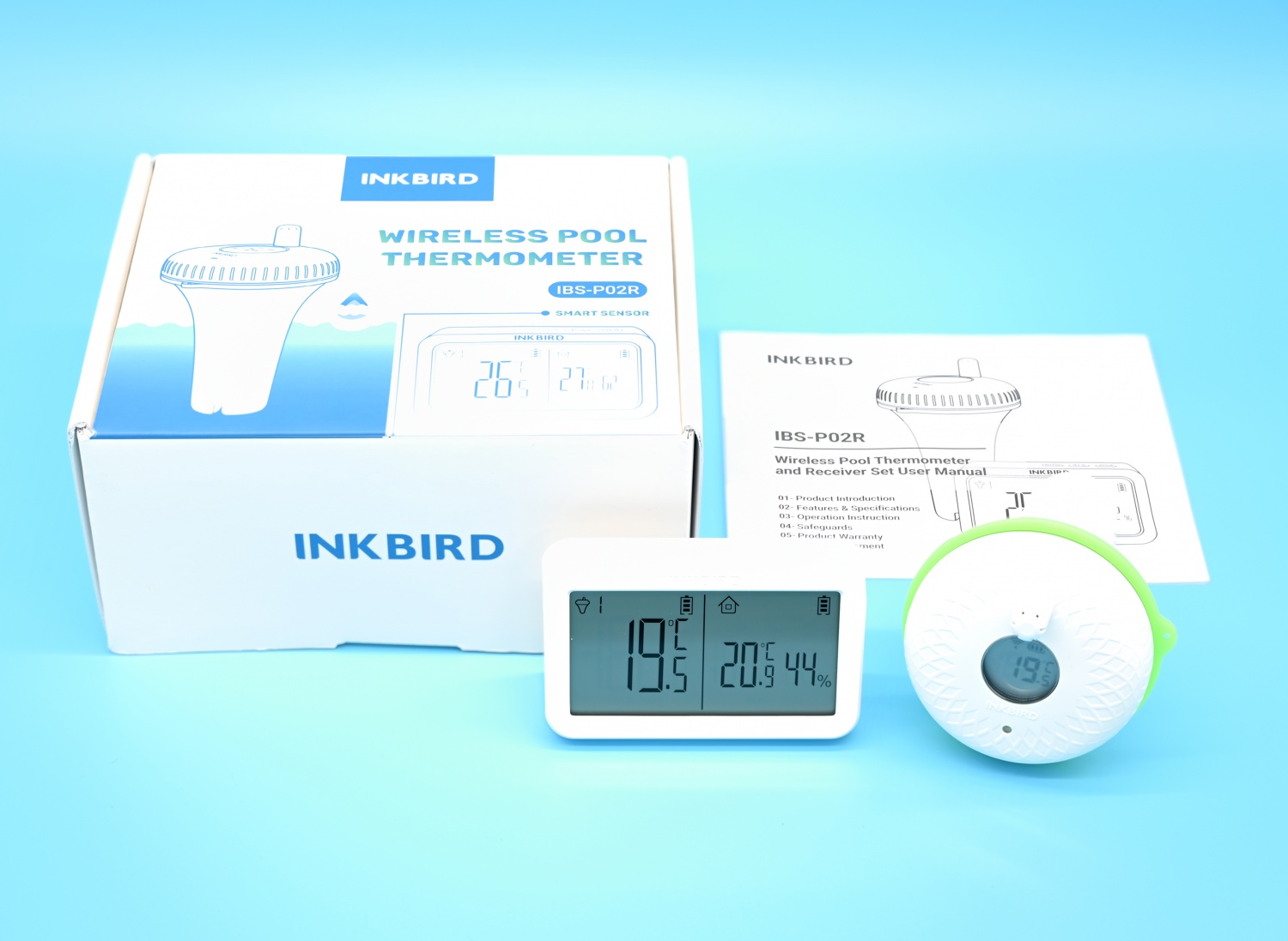 Inkbird Wireless Pool Thermometer and Receiver Set, Updated Version  Floating Thermometer with Easy Read Display, Thermometer for Swimming Pool,  Hot