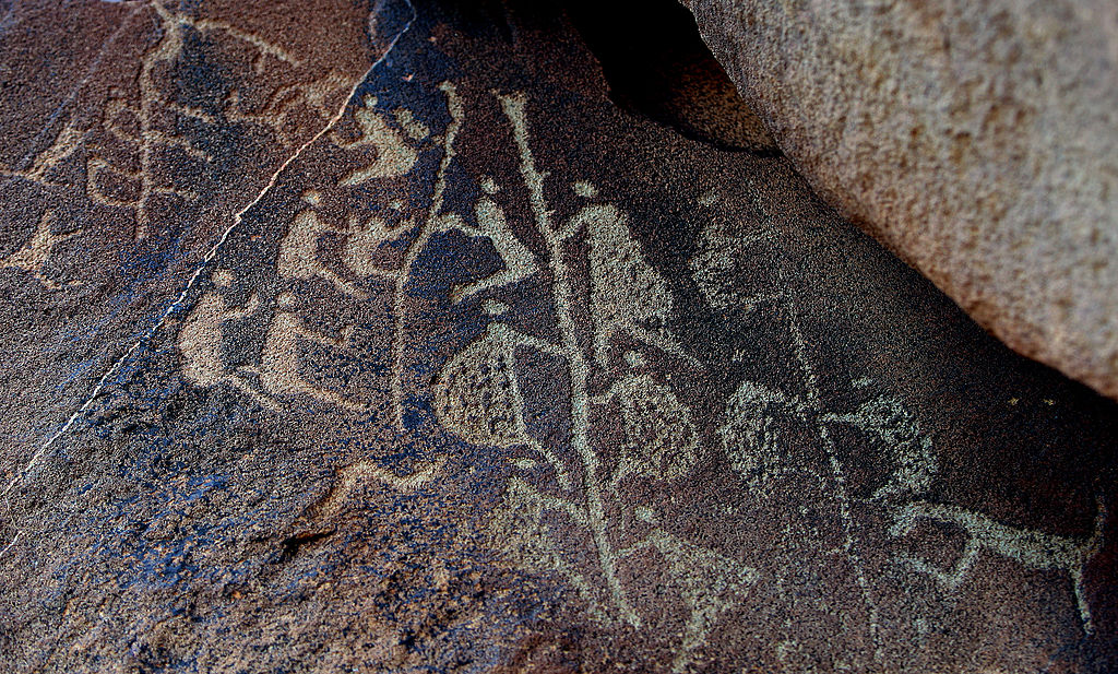 The ancient Aboriginal rock carving know