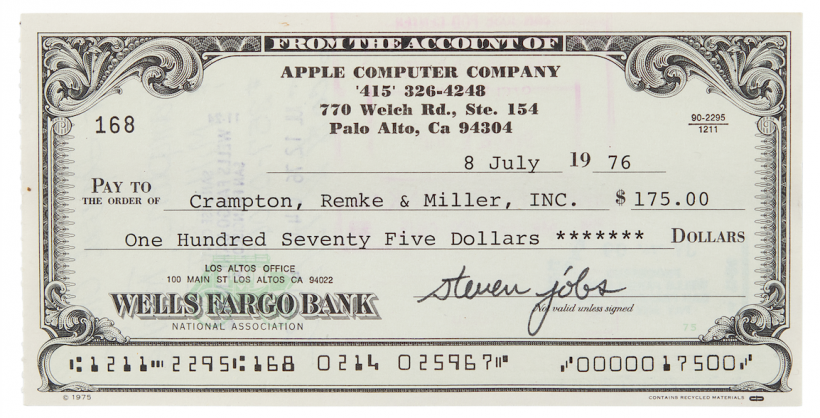 Steve Jobs Check Auction