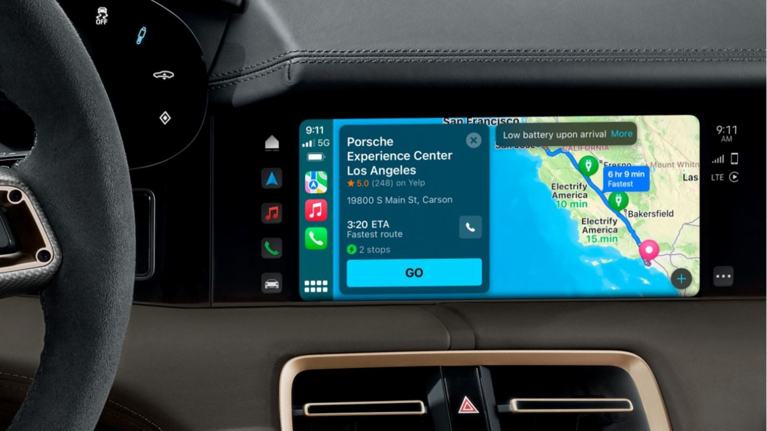 Porsche Apple Maps EV Routing
