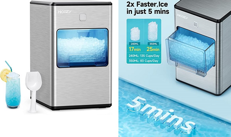 Greatest Countertop Ice Maker  HiCOZY Nugget Ice Maker 55 lbs Of Ice A  Day!!! 