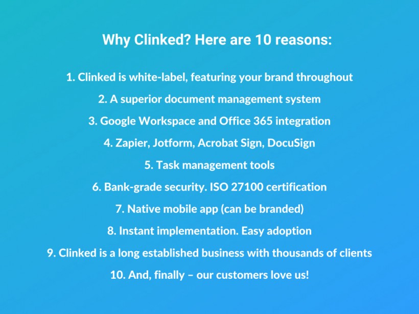 10 Reasons to Choose Clinked