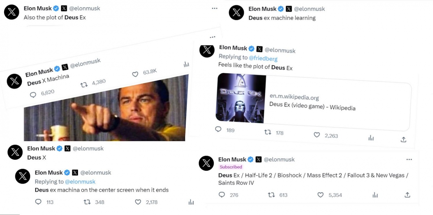 Why Elon Musk Tweets "Deus ex Machina" Again?