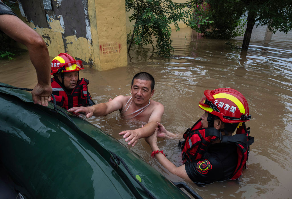 Heavy Rainfall Causes Flooding As Typhoon Doksuri Sweeps Northern China