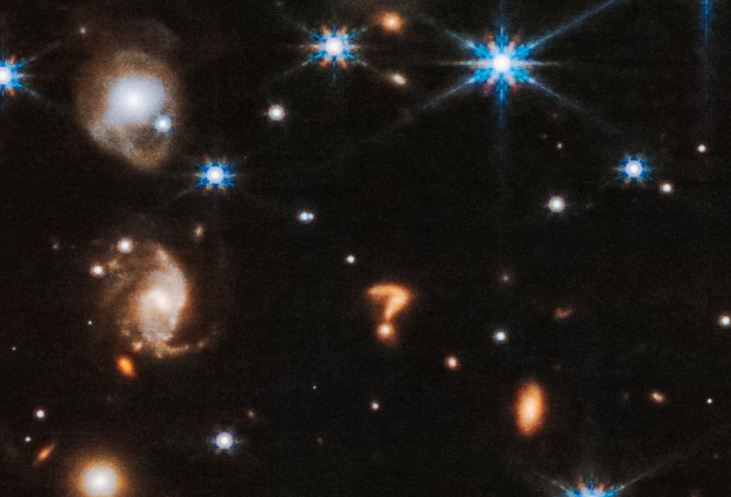 Glowing Question Mark Photobombs NASA's Latest James Webb Space Telescope Image