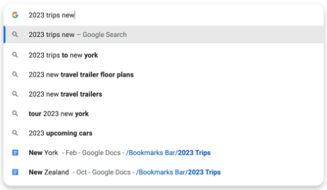 Searches within bookmark folders