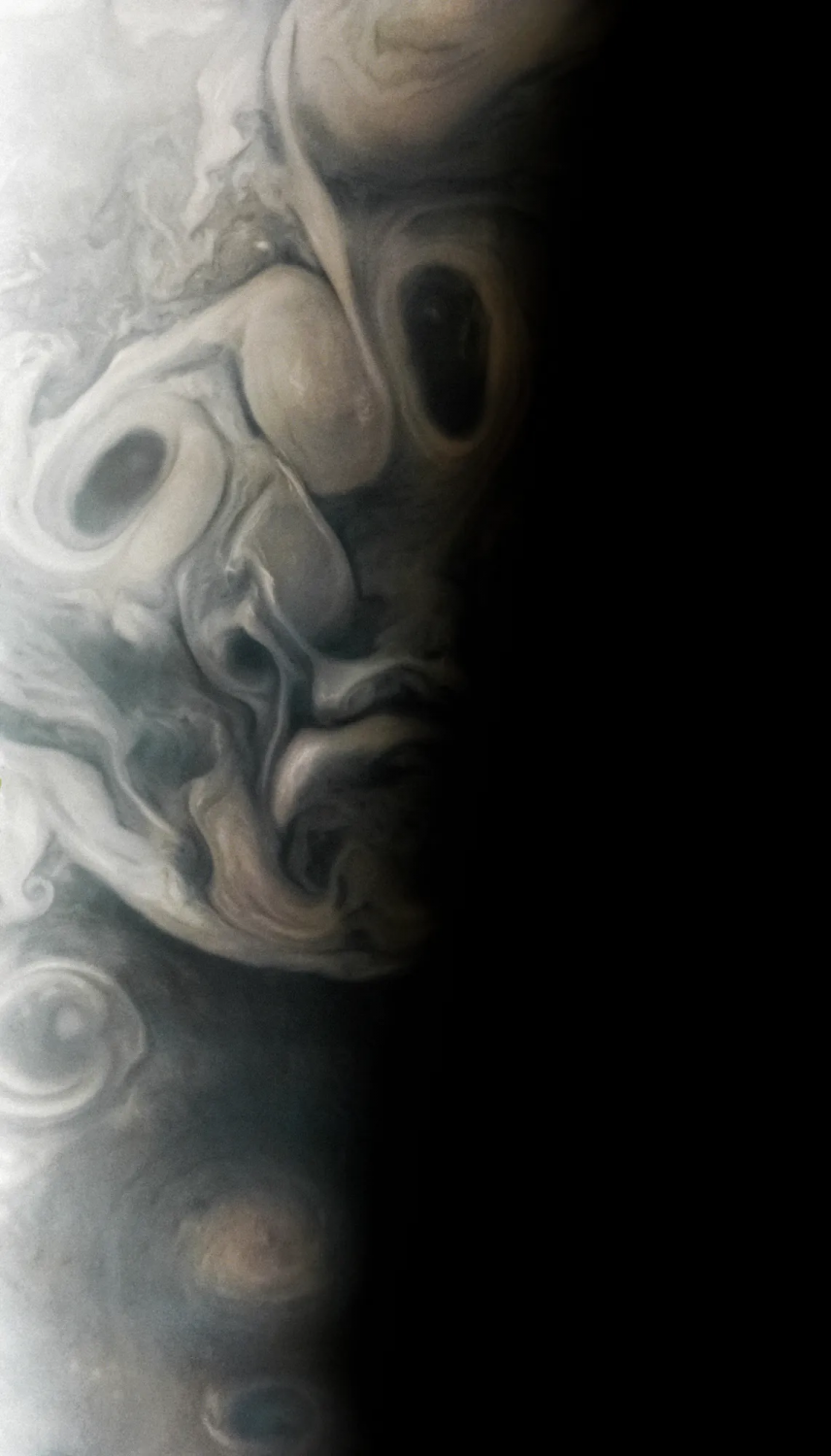 NASA Juno Mission Snaps Creepy 'Face' on Jupiter Just in Time for Halloween