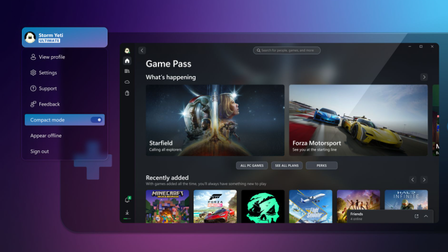 Microsoft Launches New Compact Mode For Xbox App