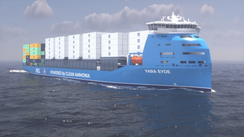 The world's first clean ammonia-powered container ship