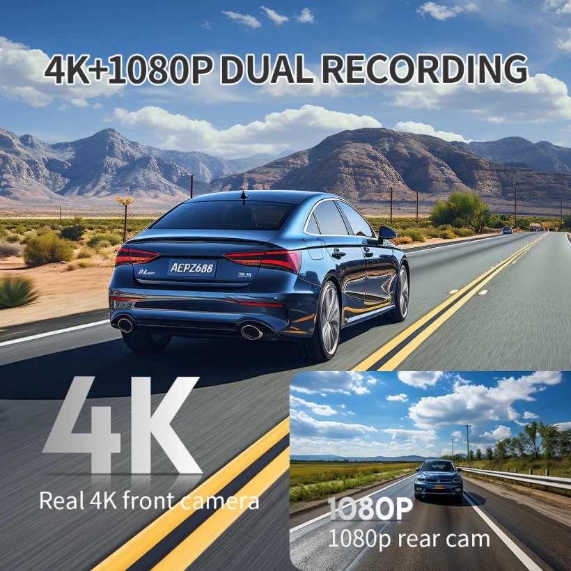 KAWA D8 4K Dash Cam Dual Recording
