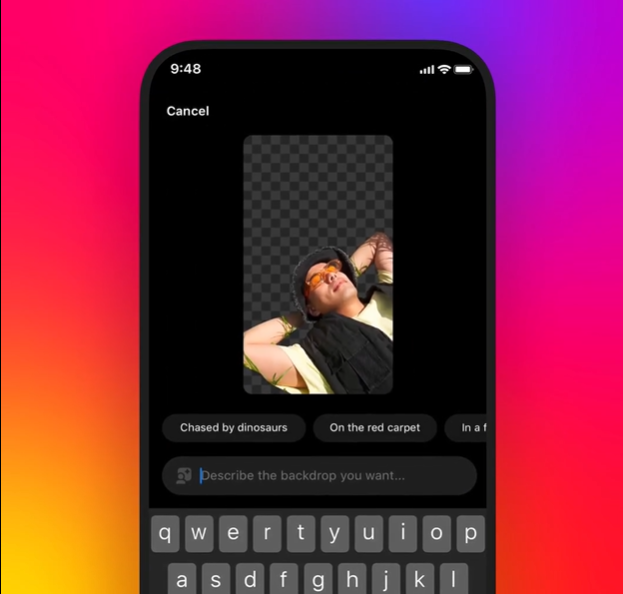 Instagram’s AI-powered background editor.