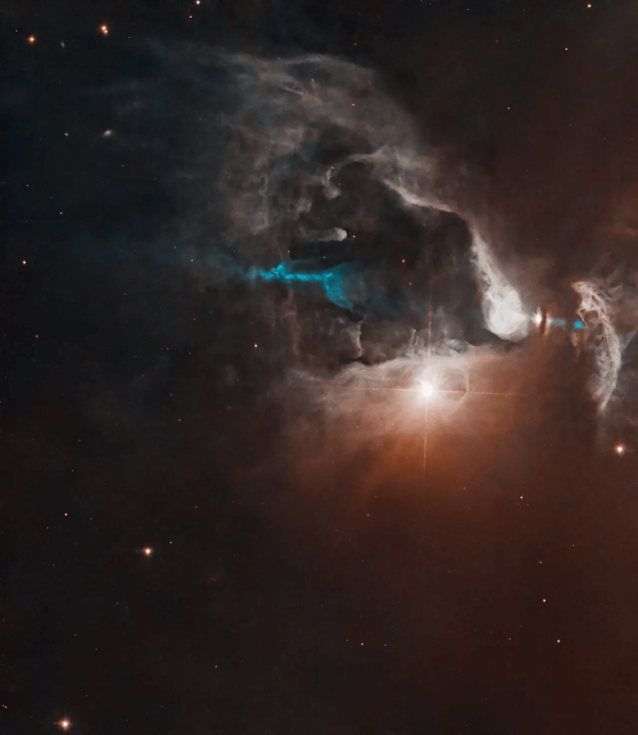 Hubble Sees New Star Proclaiming Presence with Cosmic Lightshow