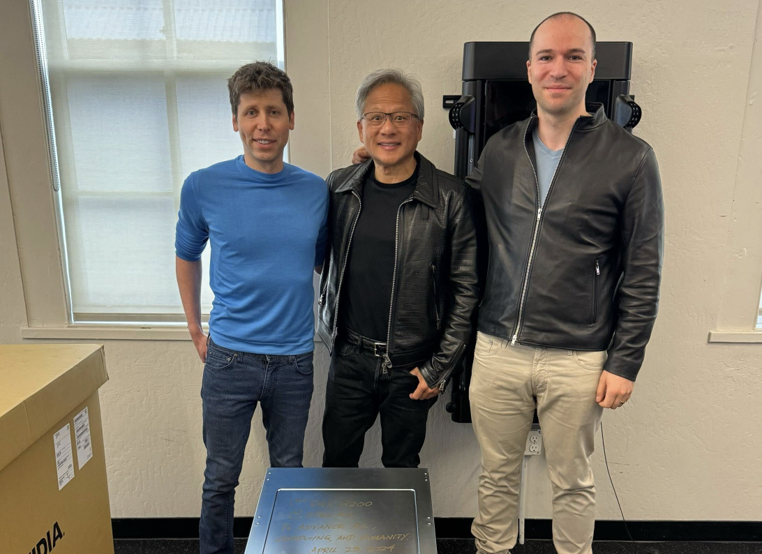 DGX H200 in the world, hand-delivered to OpenAI and dedicated by Jensen 
