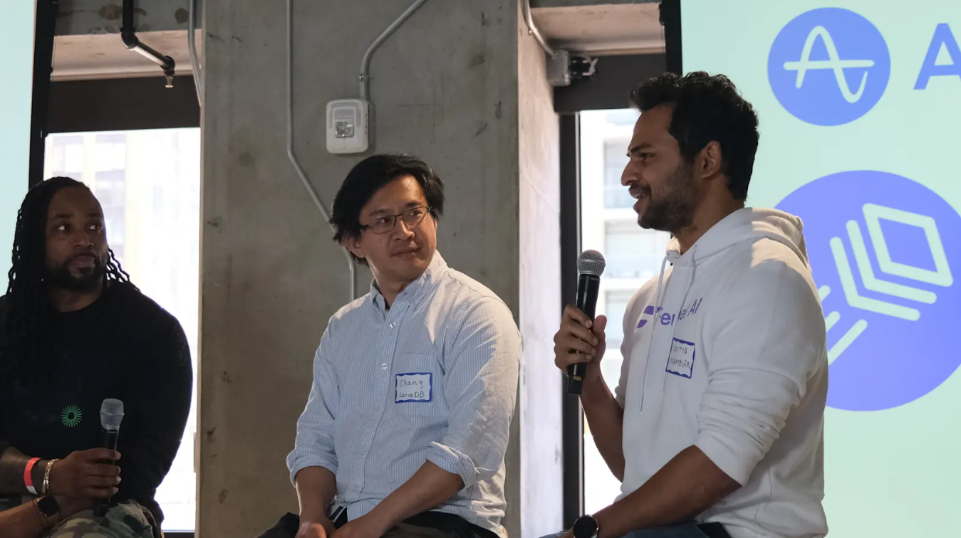 Aditya Nambiar [3rd from left] serving as a judge at the Amplitude Hackathon