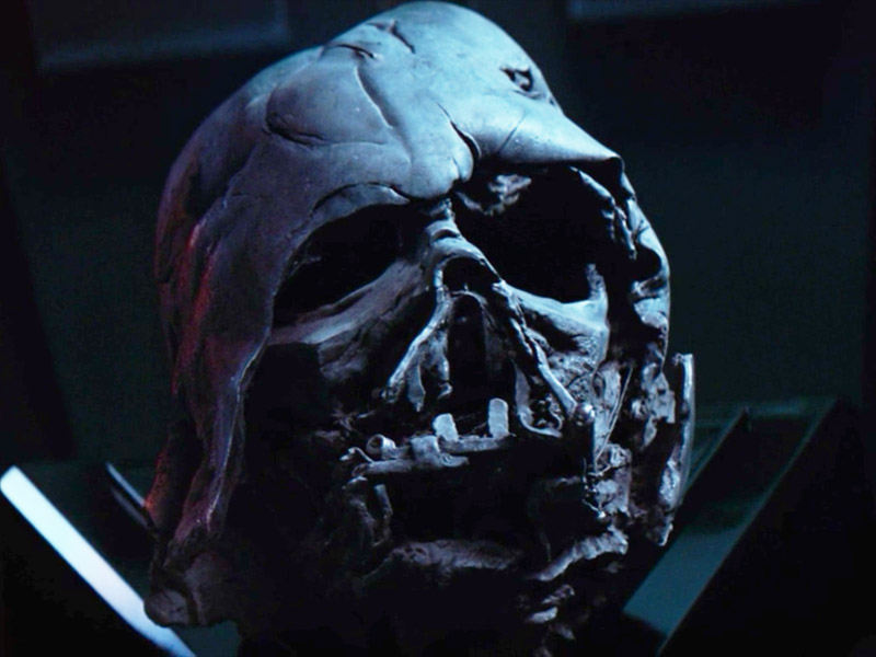 Darth Vader's melted helmet in 'Star Wars: The Force Awakens'
