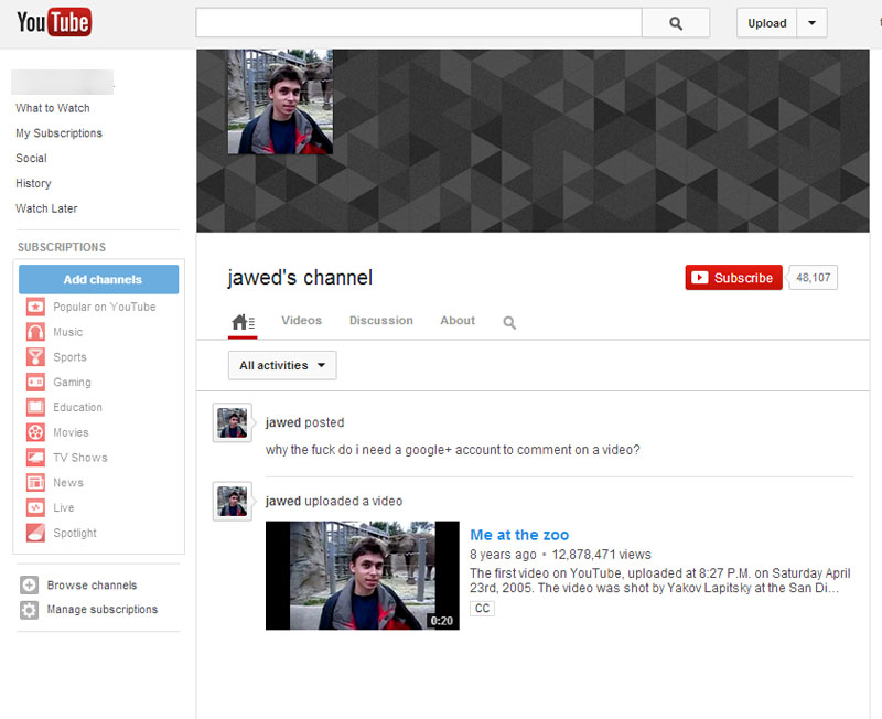 YouTube Jawed Karim