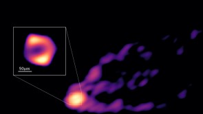 Telescopes image M87's supermassive black hole and massive jet together for the first time