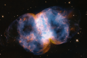Hubble Celebrates 34th Anniversary with a Look at the Little Dumbbell Nebula