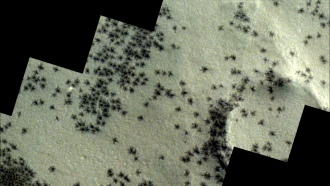 Spiders’ on Mars as seen by ESA’s ExoMars Trace Gas Orbiter